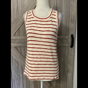 NWOT Red Haute Medium cream and red stripes sleeveless top